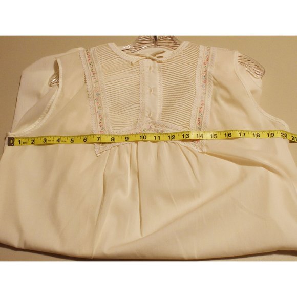 Vintage Barbizon June Sleeveless Lace Embroidered Semi-Sheer White Nightgown - Picture 5 of 9